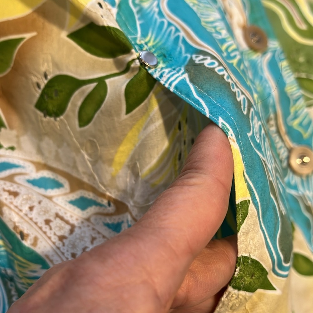 Allison Daley Patchwork Button Down Eyelet Shacke… - image 8